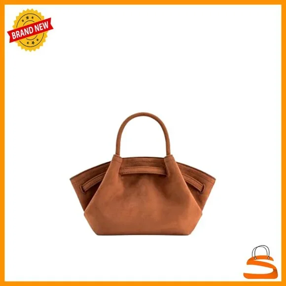 Mini Tote Bag with Shoulder Strap, Polyester Spandex, Gold Hardware - Picture 6 of 7